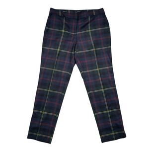 Talbots Women’s Pants 8P Tartan Plaid Wool Blend Straight Ankle Classic Preppy